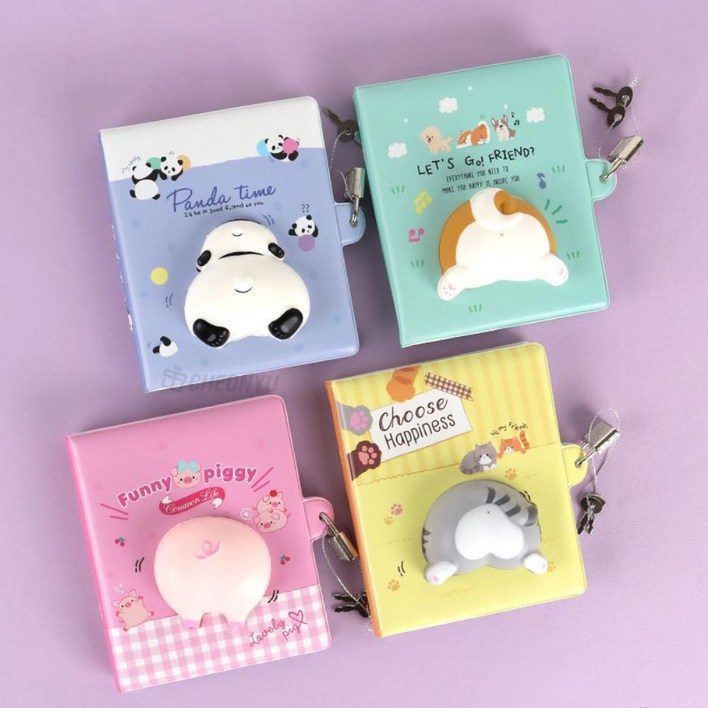 프리 줄노트 말랑이 궁디 초등학생 자물쇠 다이어리_