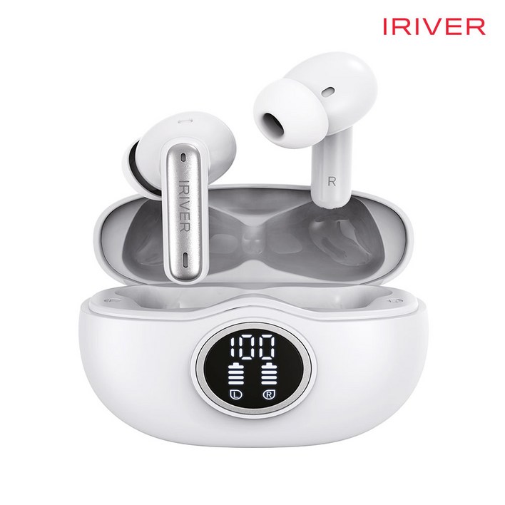 아이리버 터치 블루투스 이어폰 무선 노이즈캔슬링 ANC IB-T5011BT V5.3, 화이트