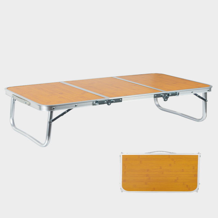 투원 프리미엄 3단 접이식 캠핑테이블, 대나무색