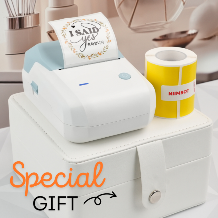 Niimbot B1 네임스티커 라벨프린터+라벨지 1개 포함