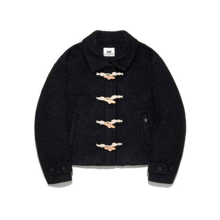 리 lee 우먼 테디 더플 숏 코트 블랙