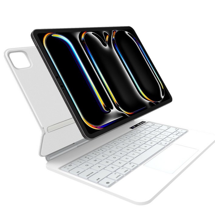DANYCASE 아이패드 자력 흡착 디지털 전력 마법 키보드 케이스, 흰색, 1개