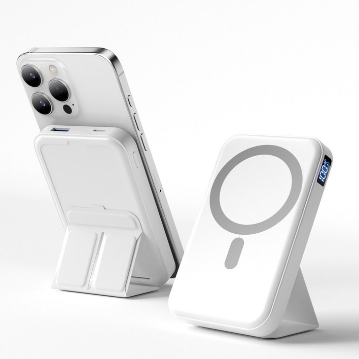 TRYSEEK 맥세이프 보조배터리 10000mAh 무선 보조배터리 고속충전 PD22.5W QC3.0 C타입 핸드폰거치대