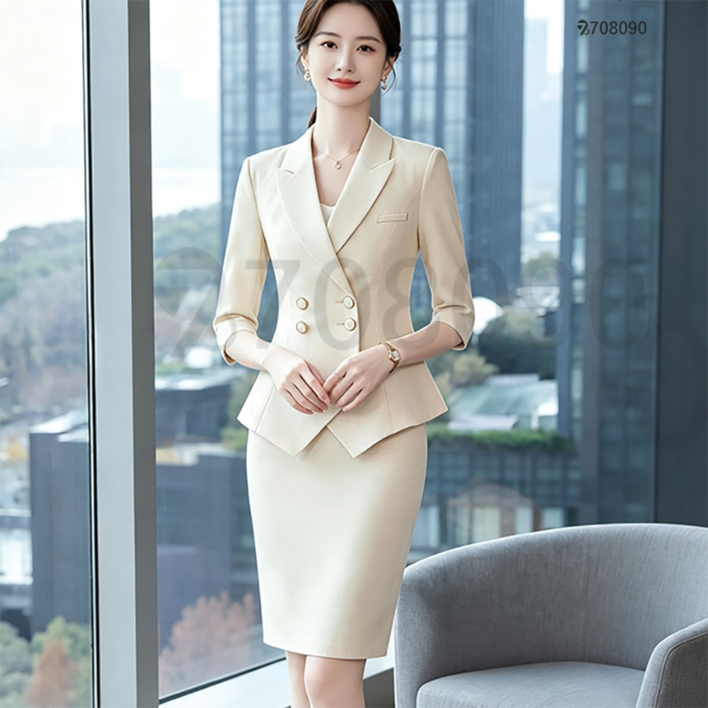 708090 여름 정장 스커트 세트 여성 빅사이즈 투피스