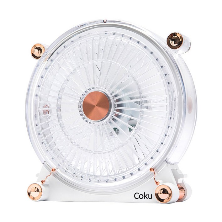 COKU 저소음 무선 데스크 선풍기 휴대용 3단 풍속 USB 탁상용 선풍기 사무실/책상 필수템