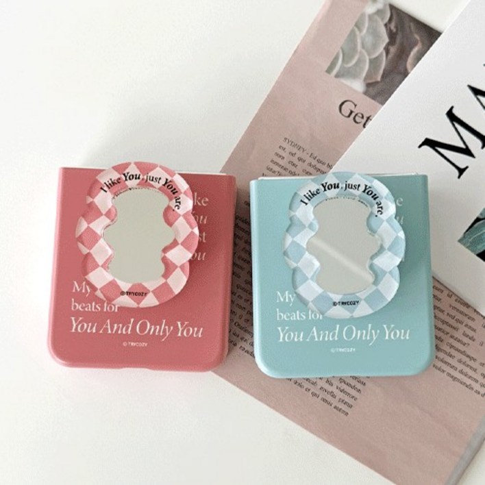 CASEMAN 트라 저스트 체크 웨이브 미러 스마트톡 갤럭시Z플립7 6 5 3D곡면하드