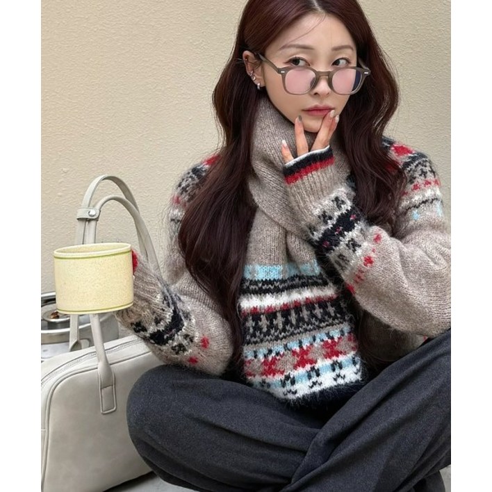 매장정품 더엣지 THEATG 25FW 플러피 울 노르딕 풀오버 2067334867 135100