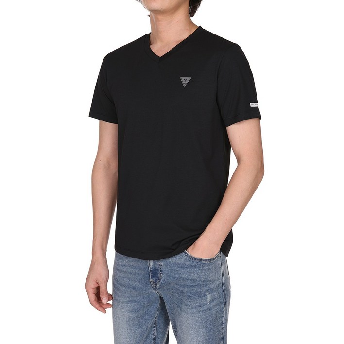 24 신상) 게스 남성 반소매 슬럽 브이넥 티셔츠