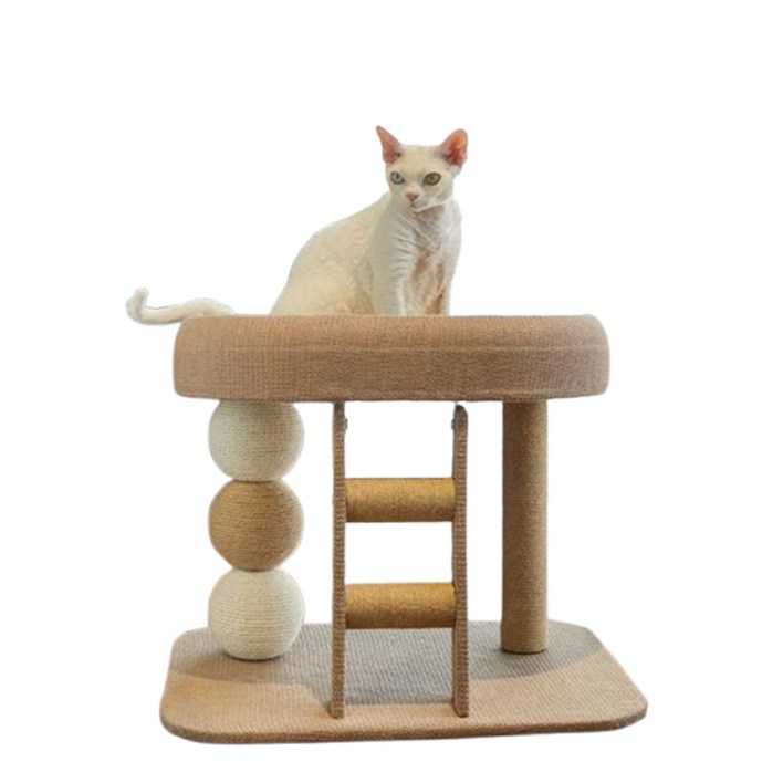 SMTONE 고양이 캣타워 소형2단 고양이 집 마끈기동 일체형 캣타워 갤럭시 캣풀 스크래쳐 캣타워