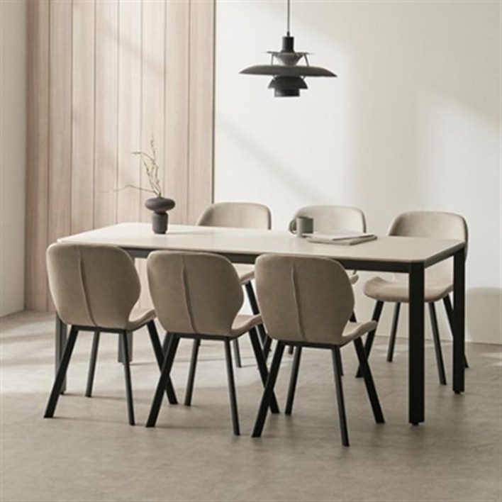 한샘몰픽 보니애 지젤 1800 세라믹식탁  의자 6개