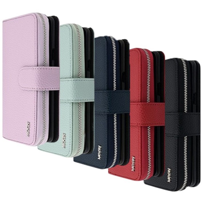 갤럭시S24 플러스 케이스 지갑 가죽 카드 수납 포켓 다이어리 플러스 더문 지퍼