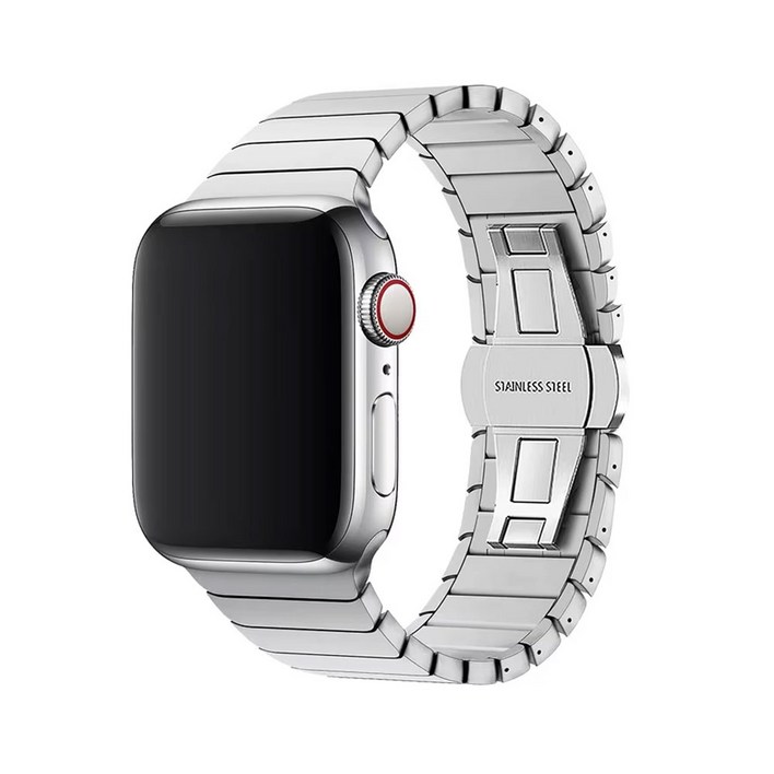 애플워치 호환 링크브레이슬릿 메탈 스트랩 밴드, 실버