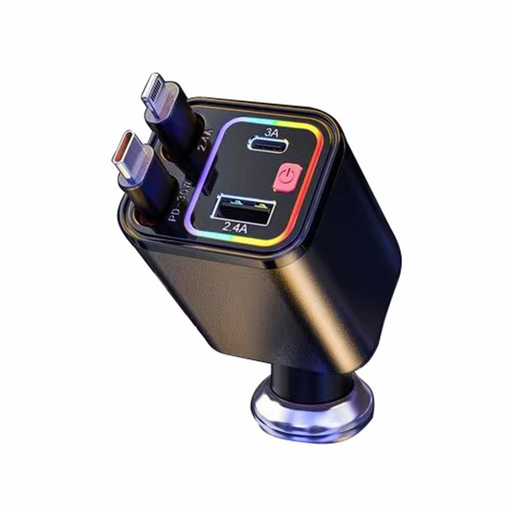 Helind 분위기램프벨트신축선차량용 충전기 자동차점연기적용 입슈퍼고속충전충전기 4합일, typeciPhone