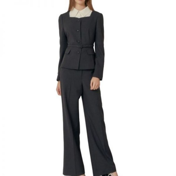 JJ지고트 제이제이 지고트프리미엄셔츠 칼라 레이어드 스퀘어넥 자켓 재킷팬츠 셋업GRAM0JK921GRAM0SL921 1138633