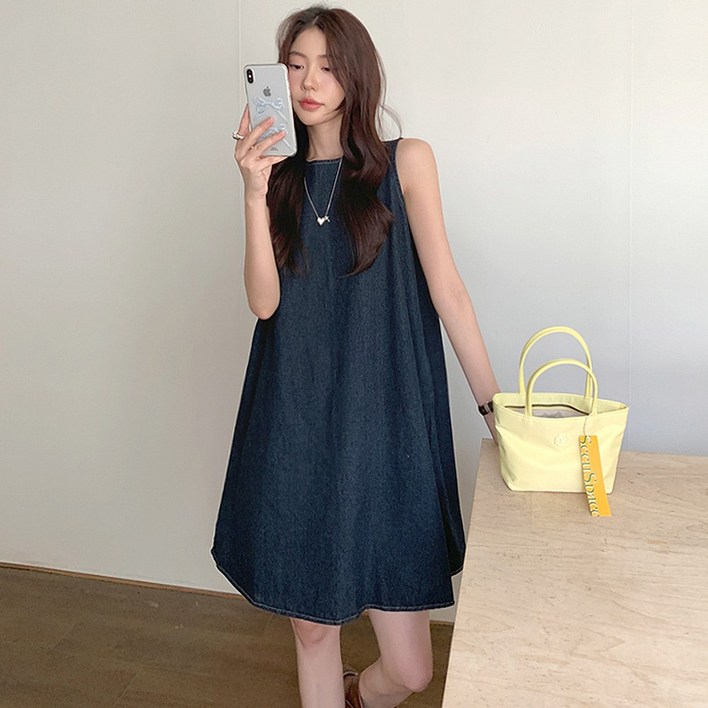 대박난박양 생지 데님 미니 원피스