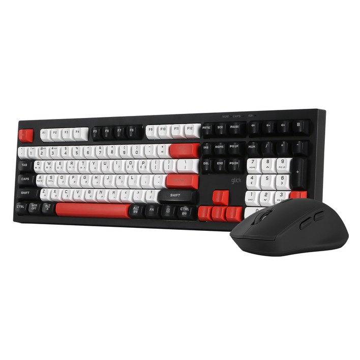 지클릭커 오피스프로 WMK50 사일런스 M 무소음 무선 블루투스 108 키보드 마우스 세트, 일반형, Poker 108키, WMK50