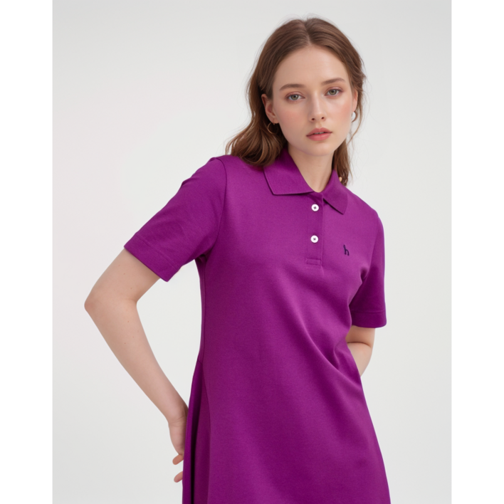 헤지스 여성용 반팔 카라 플레어 원피스