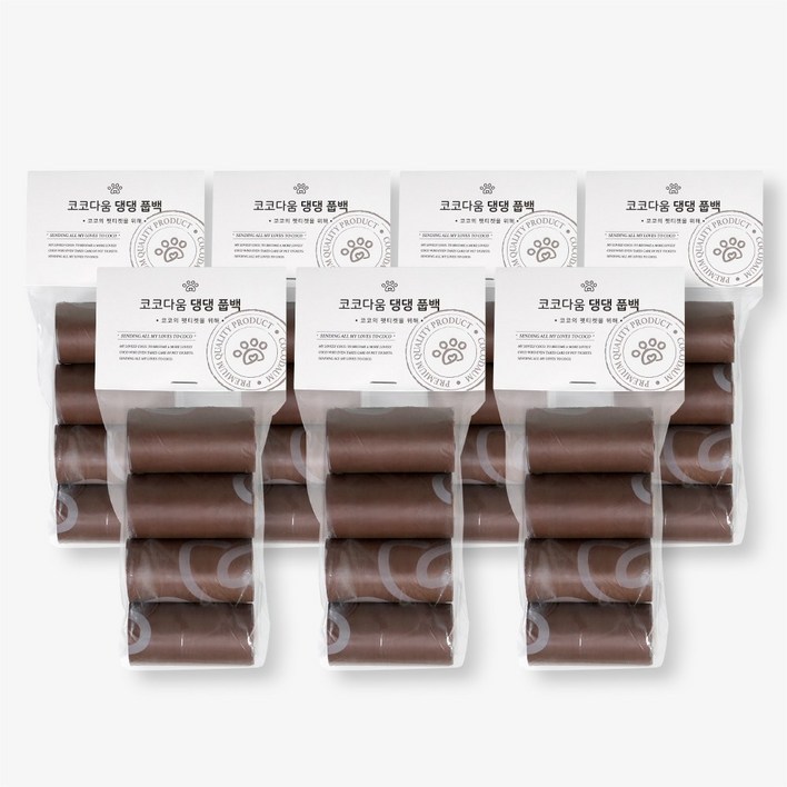 코코다움 강아지 생분해 배변 댕댕풉백, Brown, 60개입, 7개 코코다움 강아지 생분해 배변 댕댕풉백, Brown, 60개입, 7개