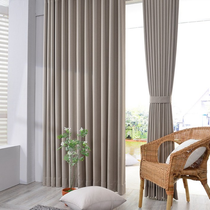 쥰하우스 미들 암막커튼 핀형 세로250cm까지 동일가 세로길이 연장가능 민자 나비주름 맞춤제작