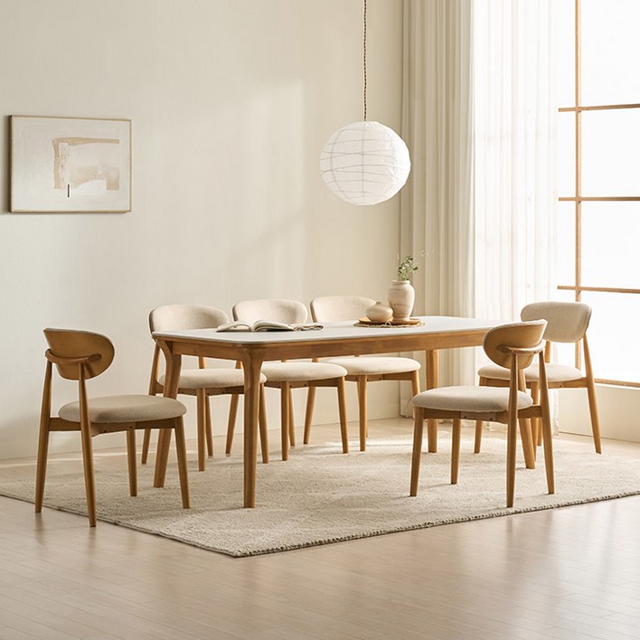 삼익가구 나폴리 포세린 세라믹 원목 식탁 14001800 풀세트