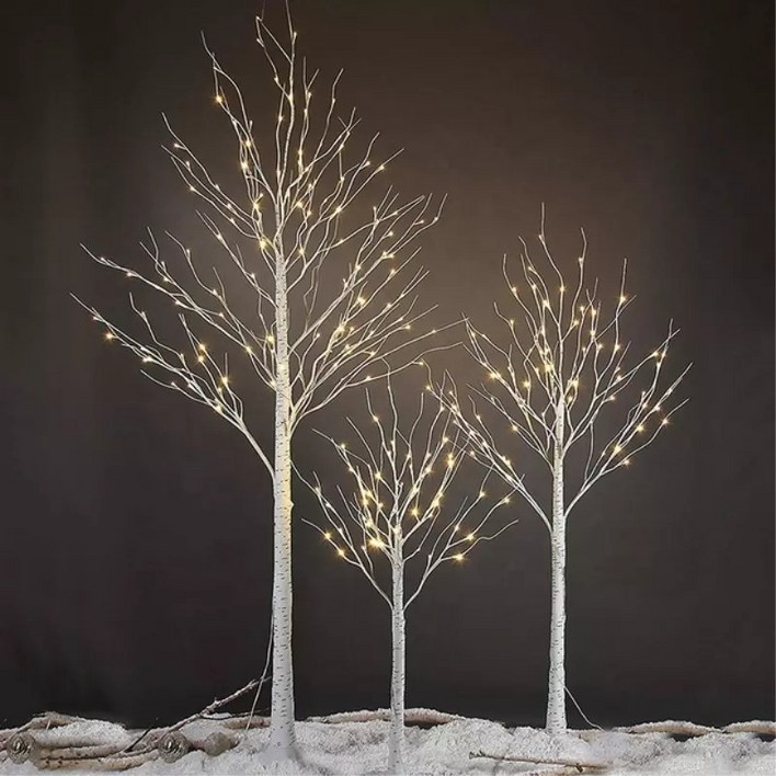자작나무 LED 크리스마스트리 2종 60cm,120cm 선택 구성 크리스마스트리120