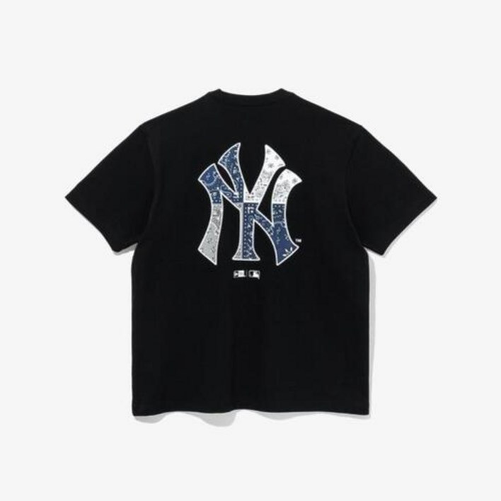 백화점 정품 뉴에라 (스타필드 하남) MLB 뉴욕 양키스 페이즐리 티셔츠 블랙 / 14179141