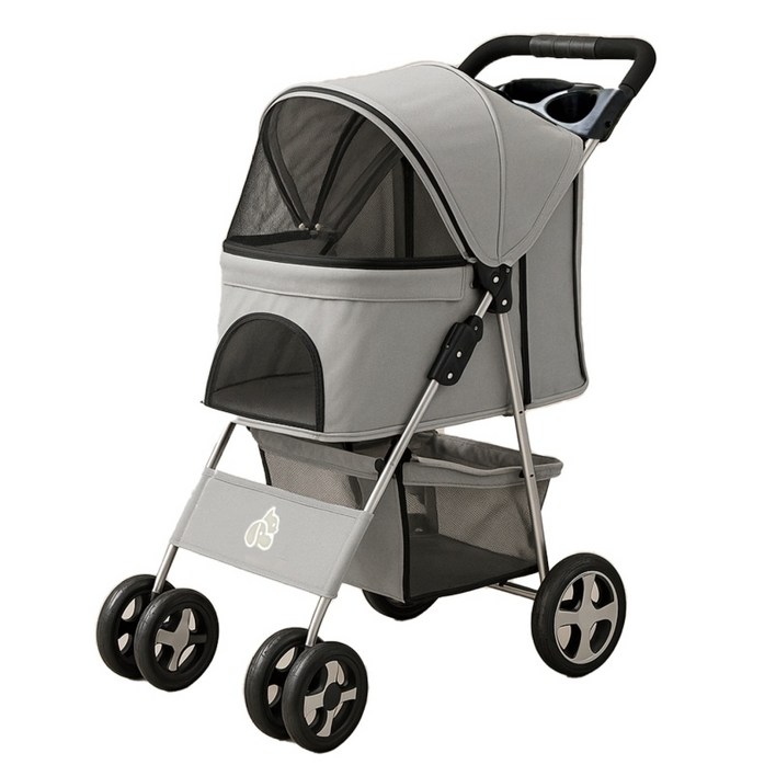 뽀또펫 경량 강아지 개모차 일체형 폴딩 펫 유모차