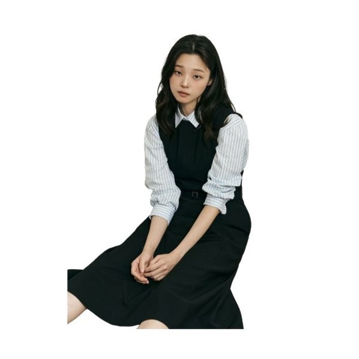 빈폴 BEANPOLE LADIES B. my 벨티드 슬리브리스 원피스 블랙 BF5871N035 294972