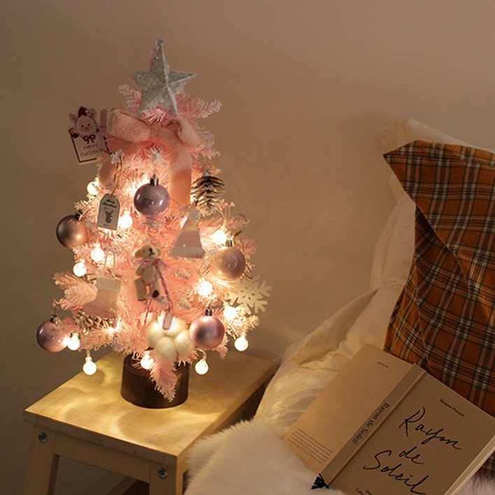 이플린 크리스마스 함박라떼 눈트리 풀세트  선물상자, 핑크