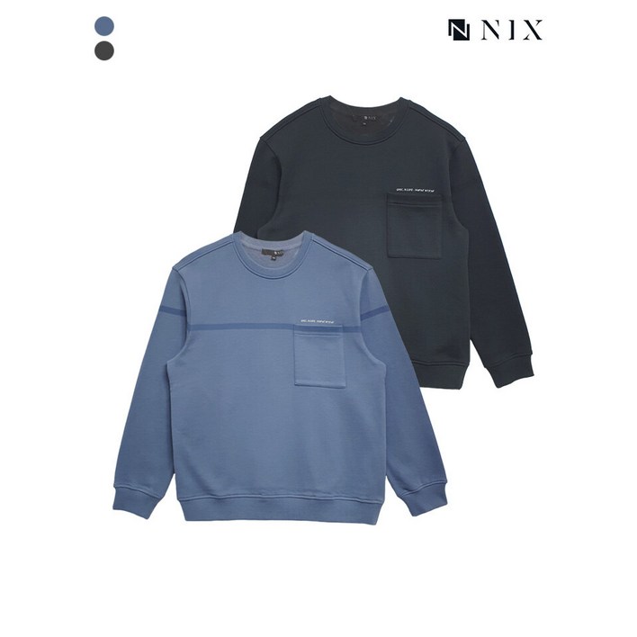 닉스 NIX 유니) 포켓 프린트 워싱 맨투맨 (FNQSCTM771P)