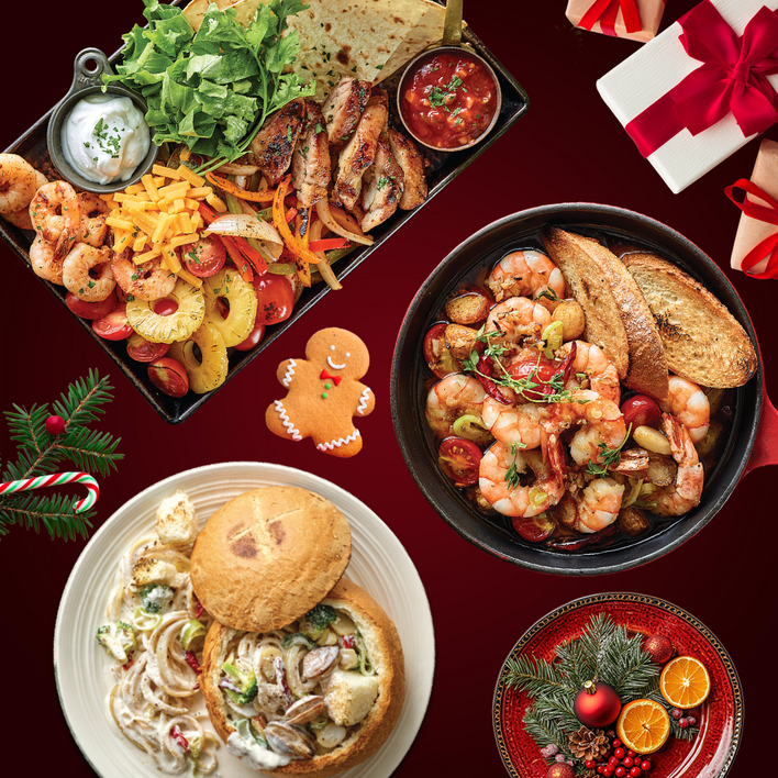 애슐리 홈파티 세트봉골레 크림 빠네감바스 피칸테올라 파히타 총 6인분 크리스마스 기념일 연말파티