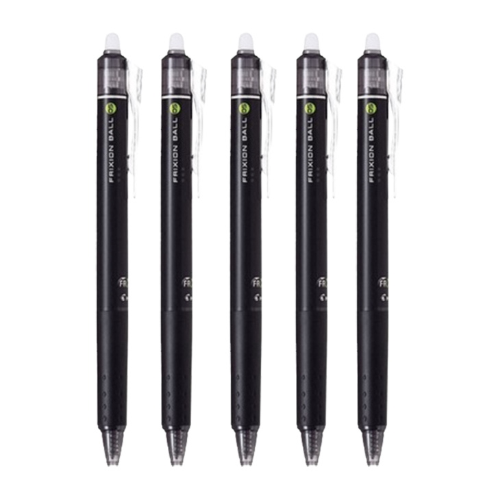 파이롯트 프릭션 지워지는 볼펜 0.5mm, 블랙, 5개