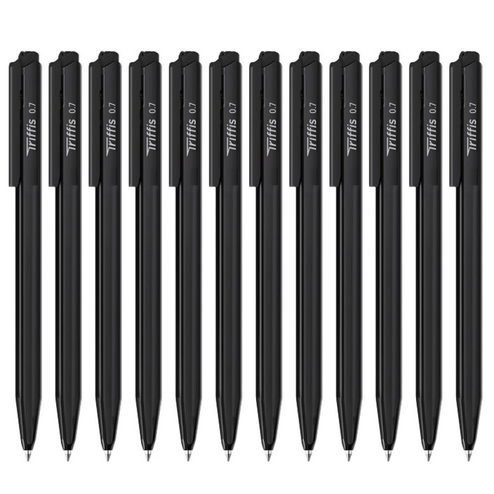 모나미 트리피스 볼펜 0.5mm, 블랙, 12개