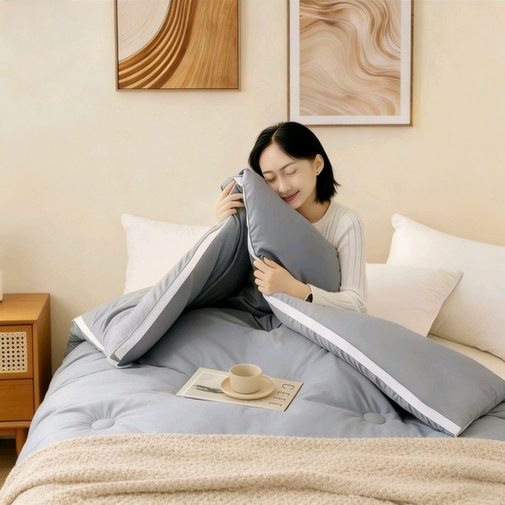 BENRAN 이불브랜드 대두섬유 사계절 차렵이불 봄 가을 경량이불 겨울용 두꺼운 이불솜 싱글 퀸 사이즈 선택 가능 부드러운 호텔식 포근이불 겨울이불