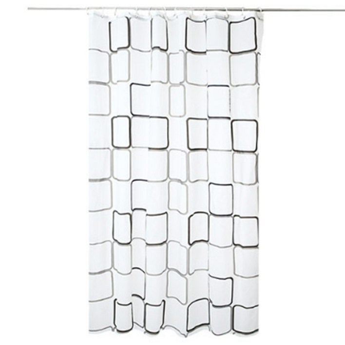 짧은 샤워 커튼 욕조 가림막 욕실 방수 화장실 격자