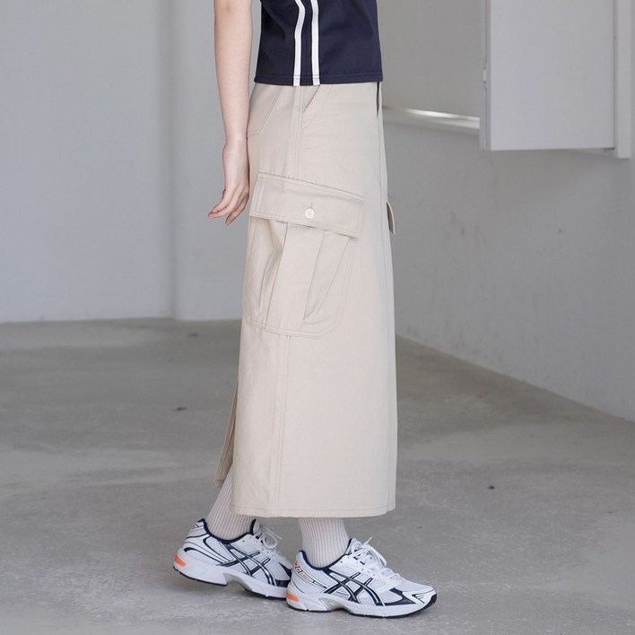 W1097 CARGO LONG SKIRT 2COLORS