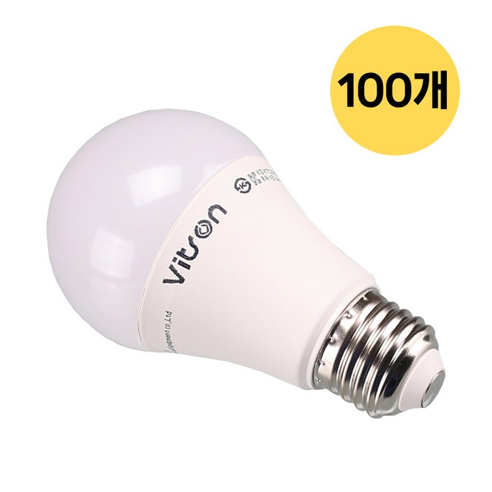 비츠온 LED 벌브 12W A60 E26, 전구색, 100개