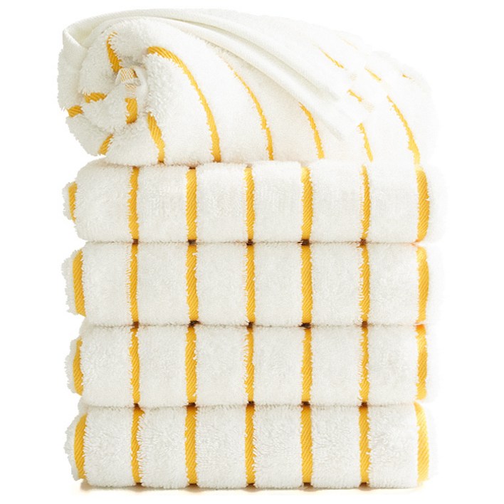 타월톡톡 국내공정 세면타올 190g 시크라인 고급호텔수건, 오렌지, 15개