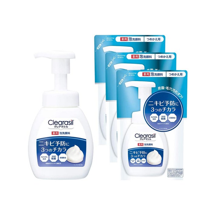 10X 200ml  180ml 의약 부외품 클레어 라실 여드름 대책 약용 거품 세안 폼
