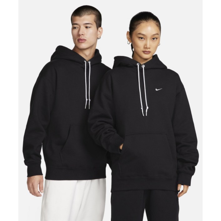 매장정품 나이키 NIKE 솔로 스우시 플리스 풀오버 후디 M - 블랙:화이트 DX1356-010 126570