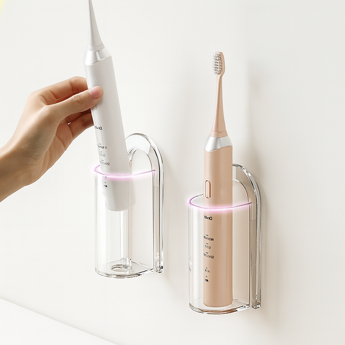 11 깔끔원 투명 전동칫솔거치대