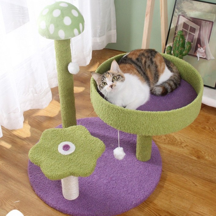 PETCA 머쉬룸 고양이 기둥형 스크래쳐 캣타워 고양이장난감, 머쉬룸