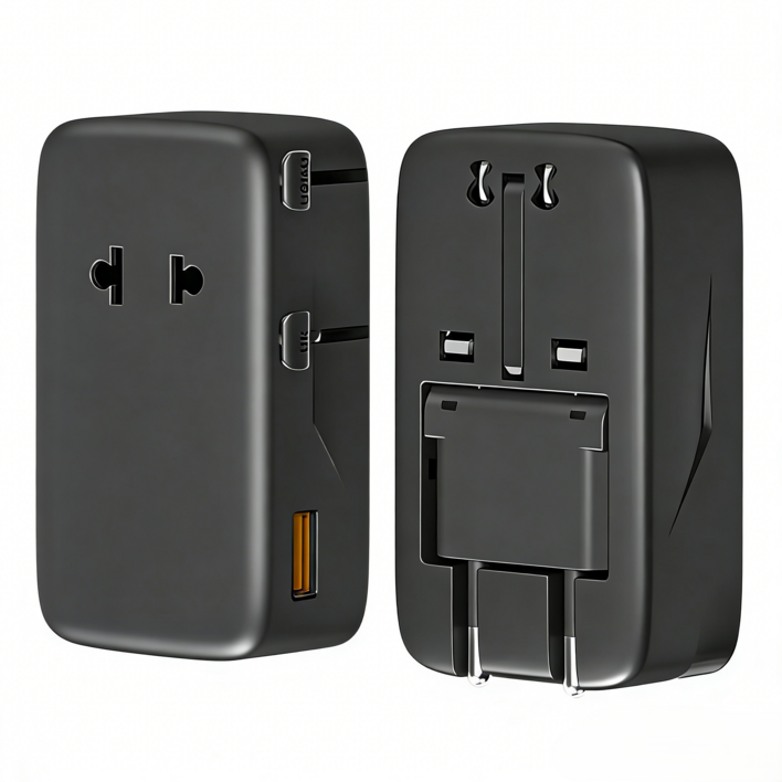 코릭스 초슬림 미니 멀티어댑터  고속충전 지원 다국가 해외여행용 어댑터  일본미국이탈리아싱가폴 등 100국 호환