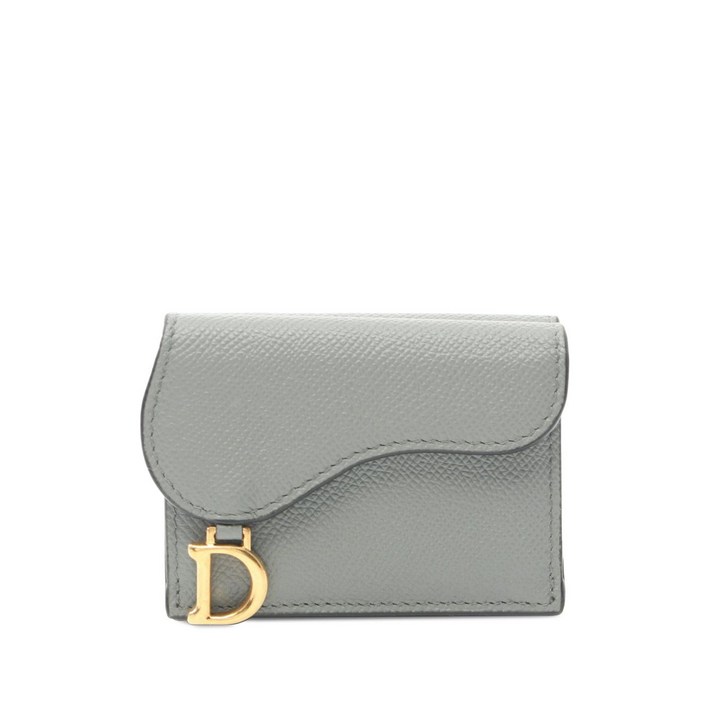 크리스찬 디올 중고 2000-2025 그레인 카프스킨 새들 스몰 3단 지갑
