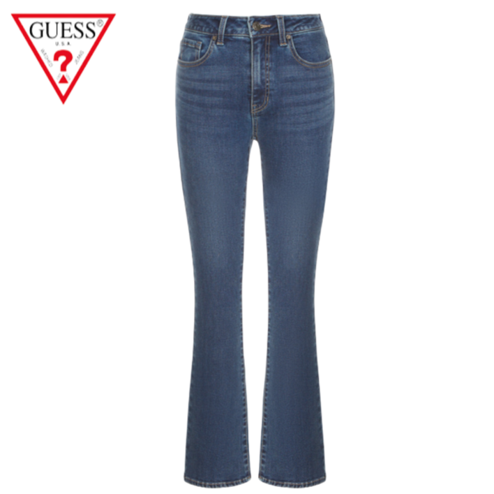 [매장발송] 게스 여성 기모 청바지 겨울 슬림 부츠컷 신축성 따뜻한 데님 팬츠