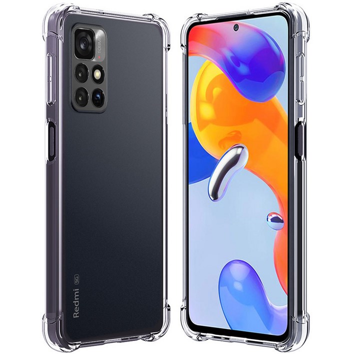 Xiaomi Redmi Note 11 10 Pro 5G 9s 8T 7용 실리콘 TPU 소프트 폰케이스 2개/세트