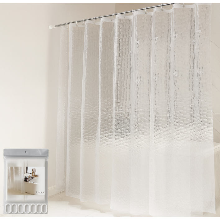 피톤앤 샤워커튼 곰팡이 방지 커튼링포함