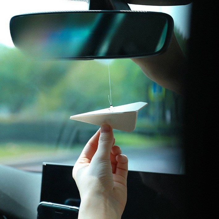 주니니몰 종이비행기 모양 룸미러 걸이, 1개, 종이화이트