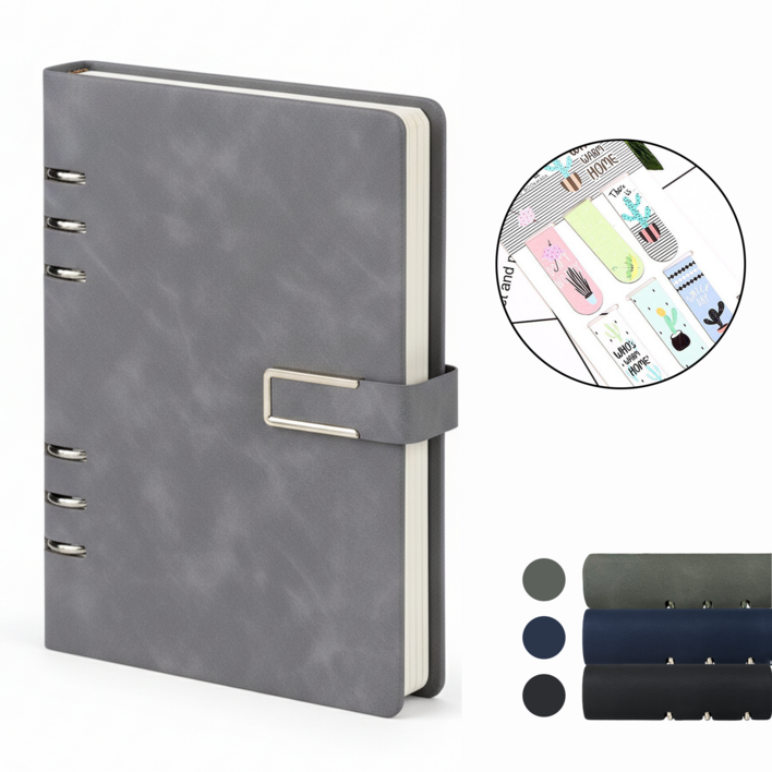 VEXLORA A5 6공 두꺼운 가죽 다이어리 비즈니스 업무용 루스 노트 휴대용 교체 내지 가능