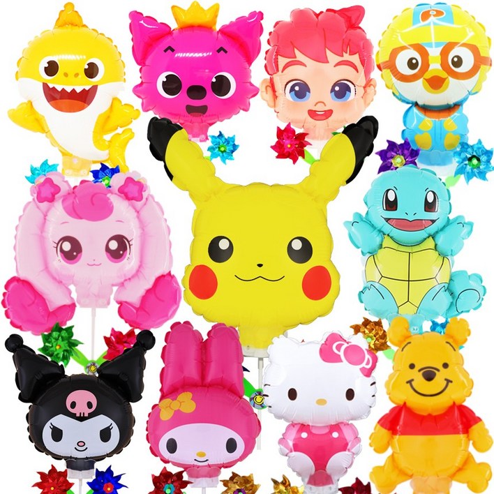 국산 캐릭터 바람개비풍선